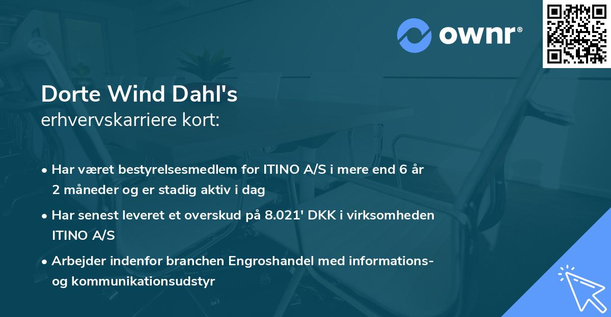 Dorte Wind Dahl's erhvervskarriere kort
