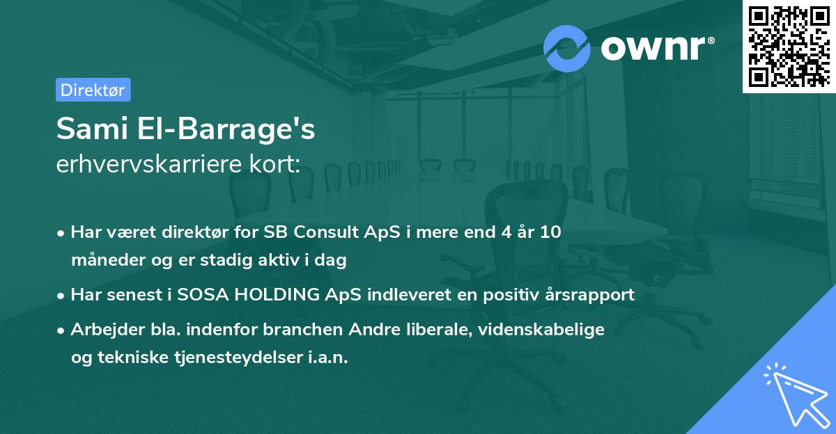 Sami El-Barrage's erhvervskarriere kort
