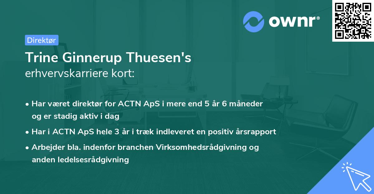 Trine Ginnerup Thuesen's erhvervskarriere kort