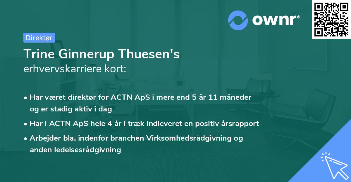 Trine Ginnerup Thuesen's erhvervskarriere kort