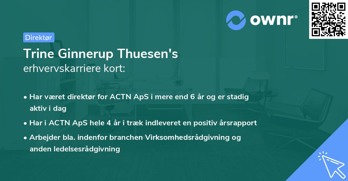 Trine Ginnerup Thuesen's erhvervskarriere kort
