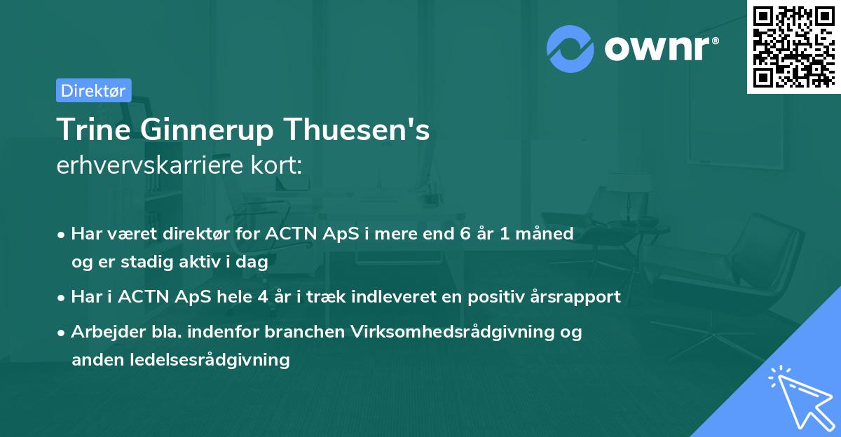 Trine Ginnerup Thuesen's erhvervskarriere kort