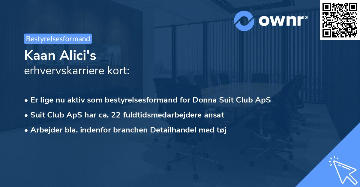 Kaan Alici's erhvervskarriere kort