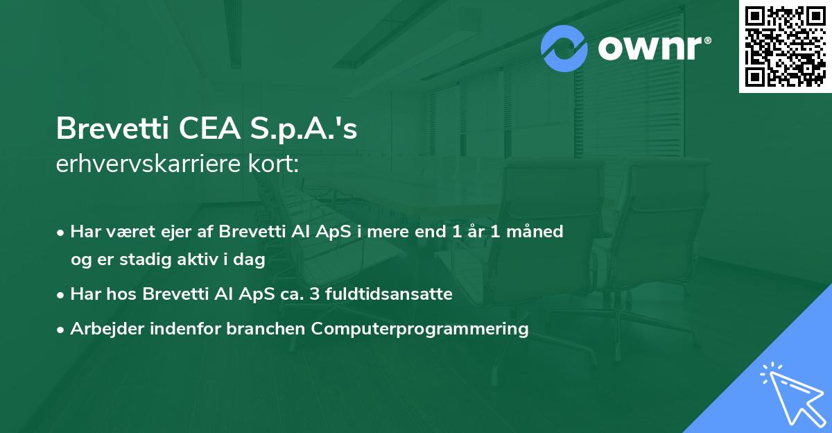 Brevetti CEA S.p.A.'s erhvervskarriere kort