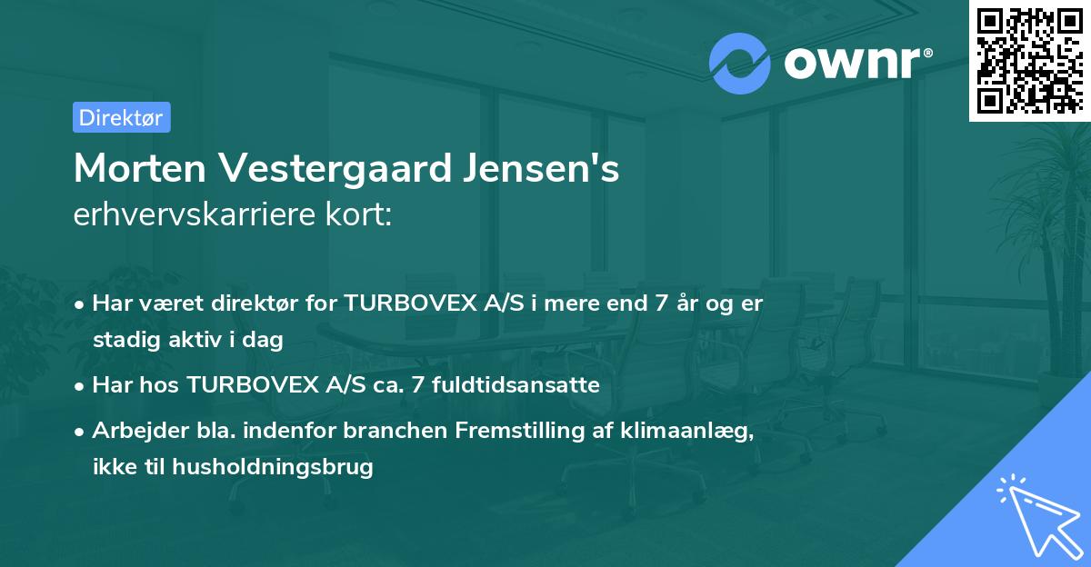 Morten Vestergaard Jensen's erhvervskarriere kort