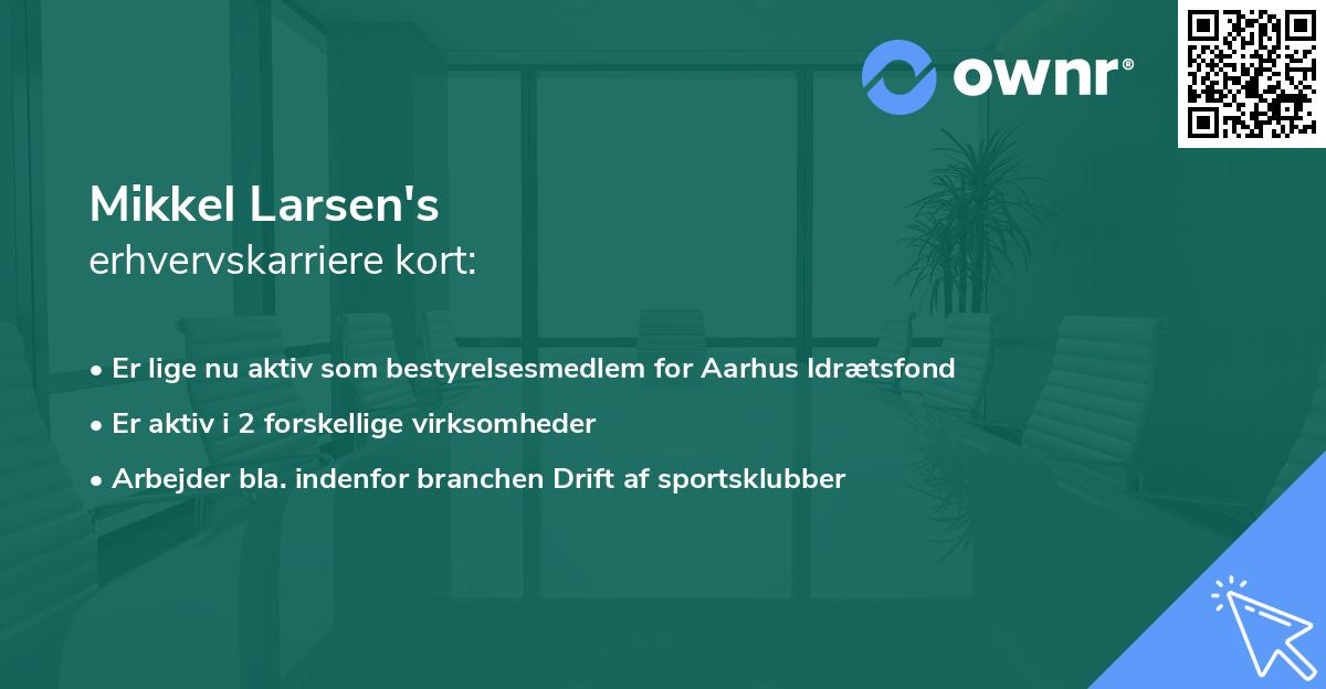 Mikkel Larsen's erhvervskarriere kort