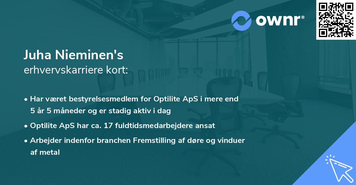 Juha Nieminen's erhvervskarriere kort