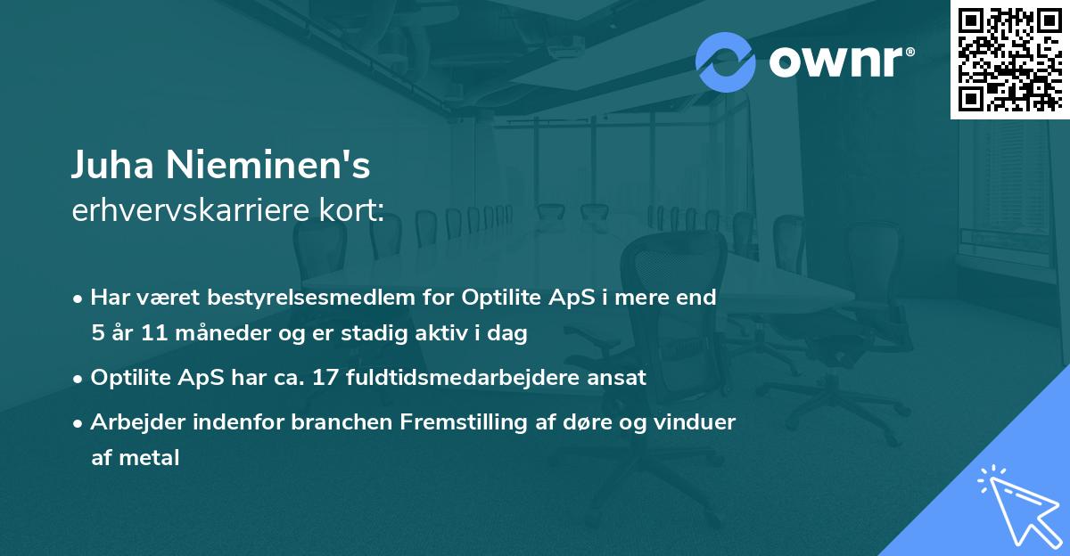 Juha Nieminen's erhvervskarriere kort