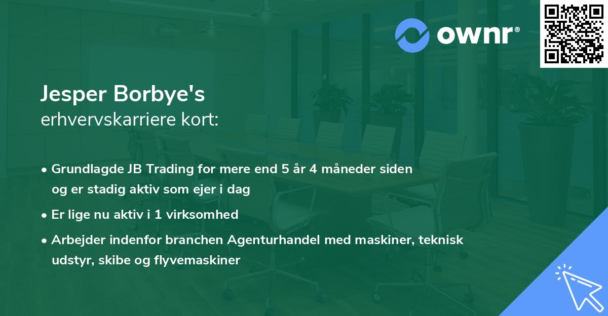 Jesper Borbye's erhvervskarriere kort