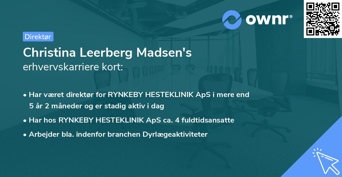 Christina Leerberg Madsen's erhvervskarriere kort