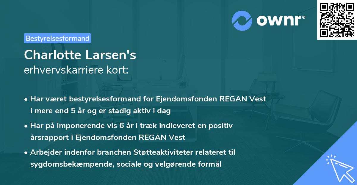 Charlotte Larsen's erhvervskarriere kort