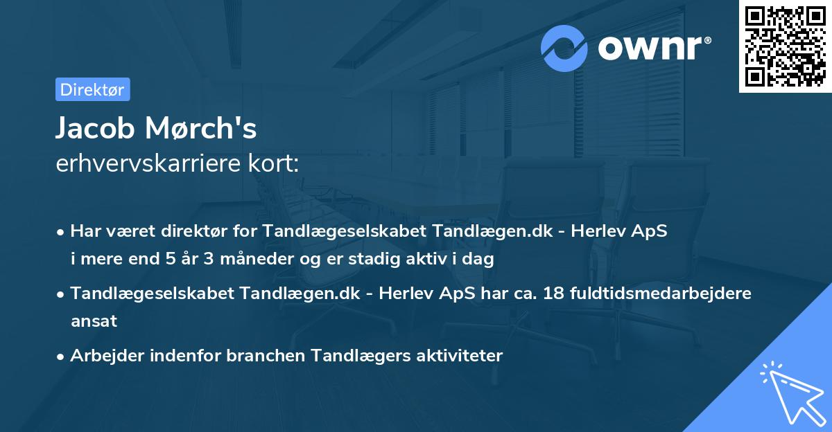 Jacob Mørch's erhvervskarriere kort