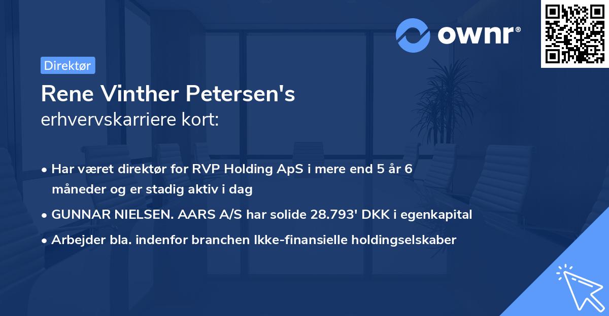 Rene Vinther Petersen's erhvervskarriere kort