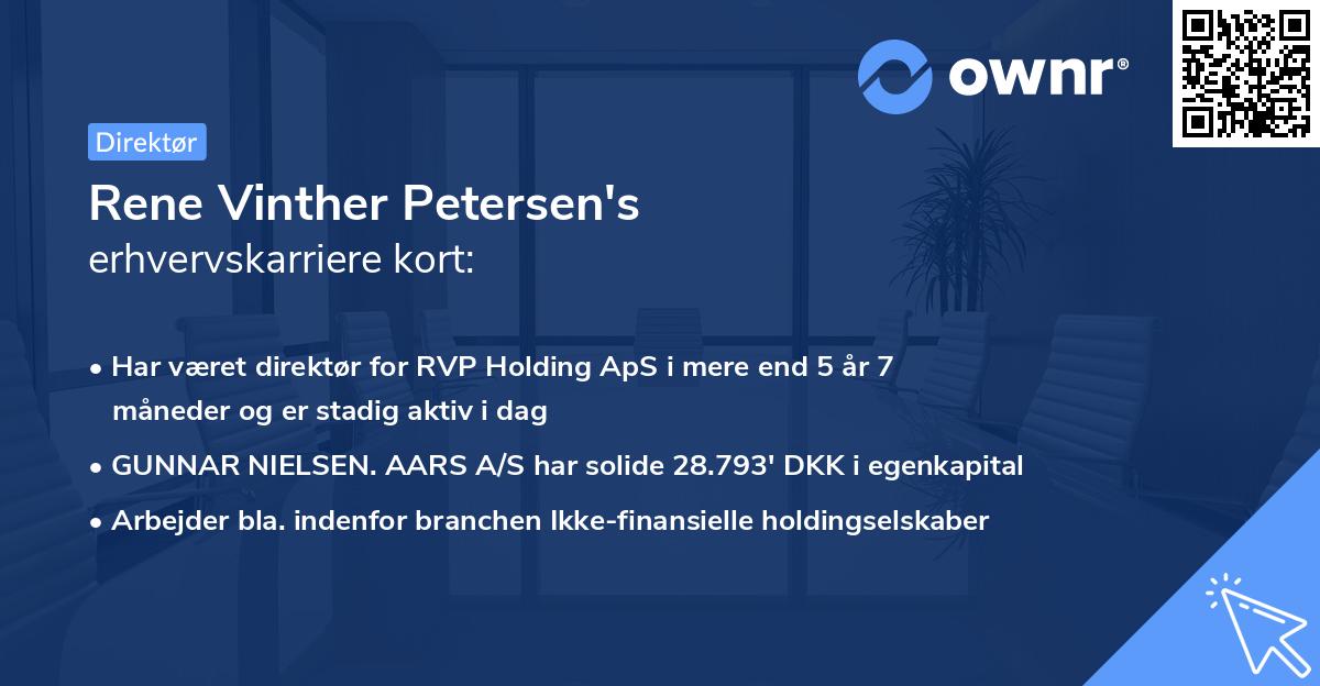 Rene Vinther Petersen's erhvervskarriere kort