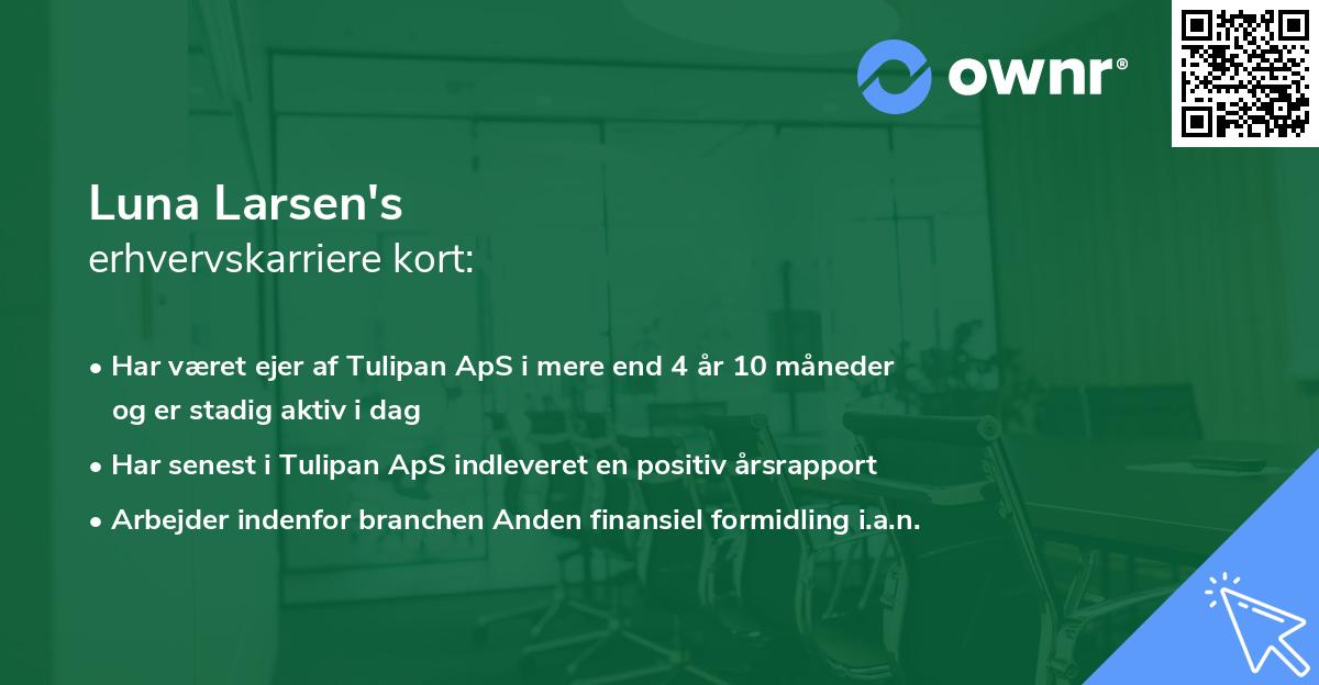 Luna Larsen's erhvervskarriere kort