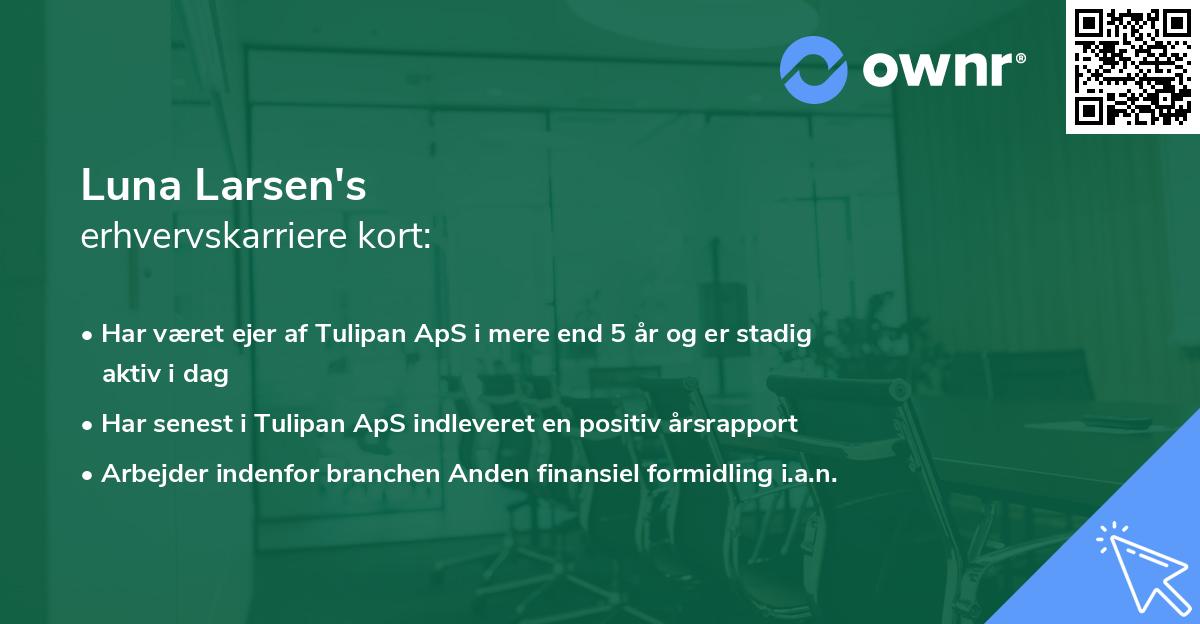 Luna Larsen's erhvervskarriere kort