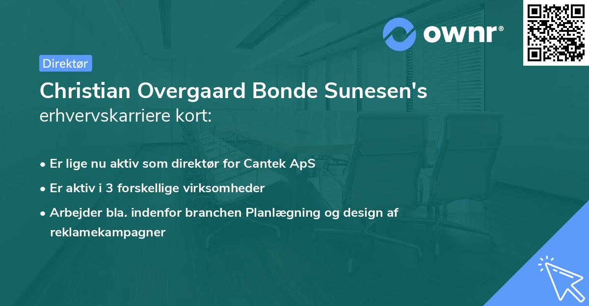 Christian Overgaard Bonde Sunesen's erhvervskarriere kort