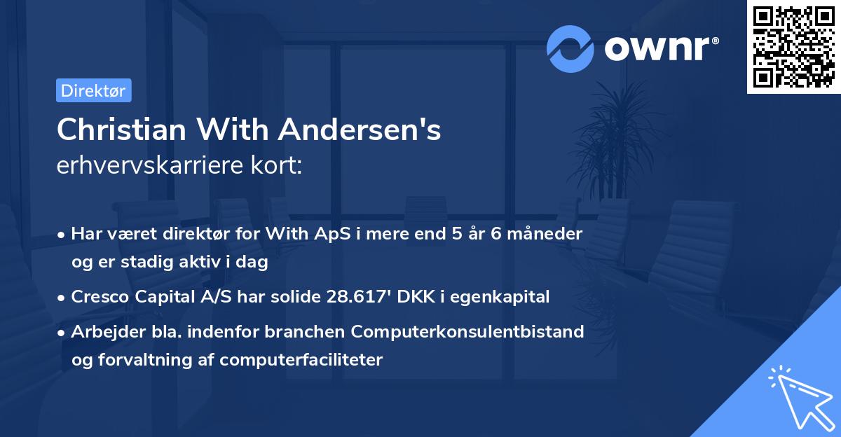 Christian With Andersen's erhvervskarriere kort