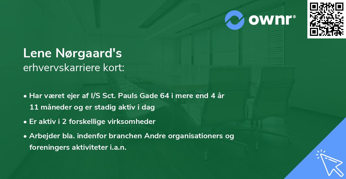 Lene Nørgaard's erhvervskarriere kort