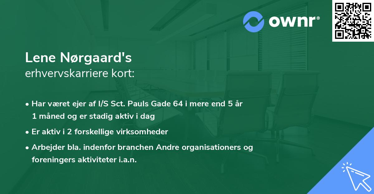 Lene Nørgaard's erhvervskarriere kort