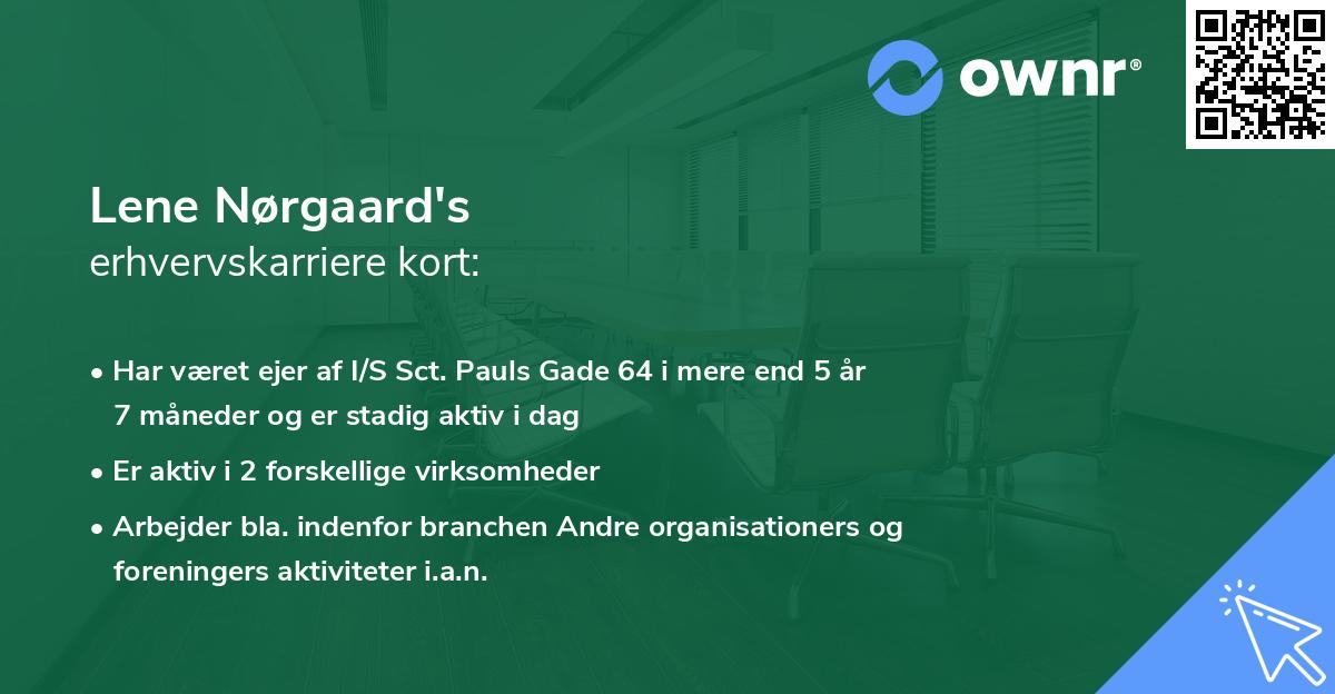 Lene Nørgaard's erhvervskarriere kort