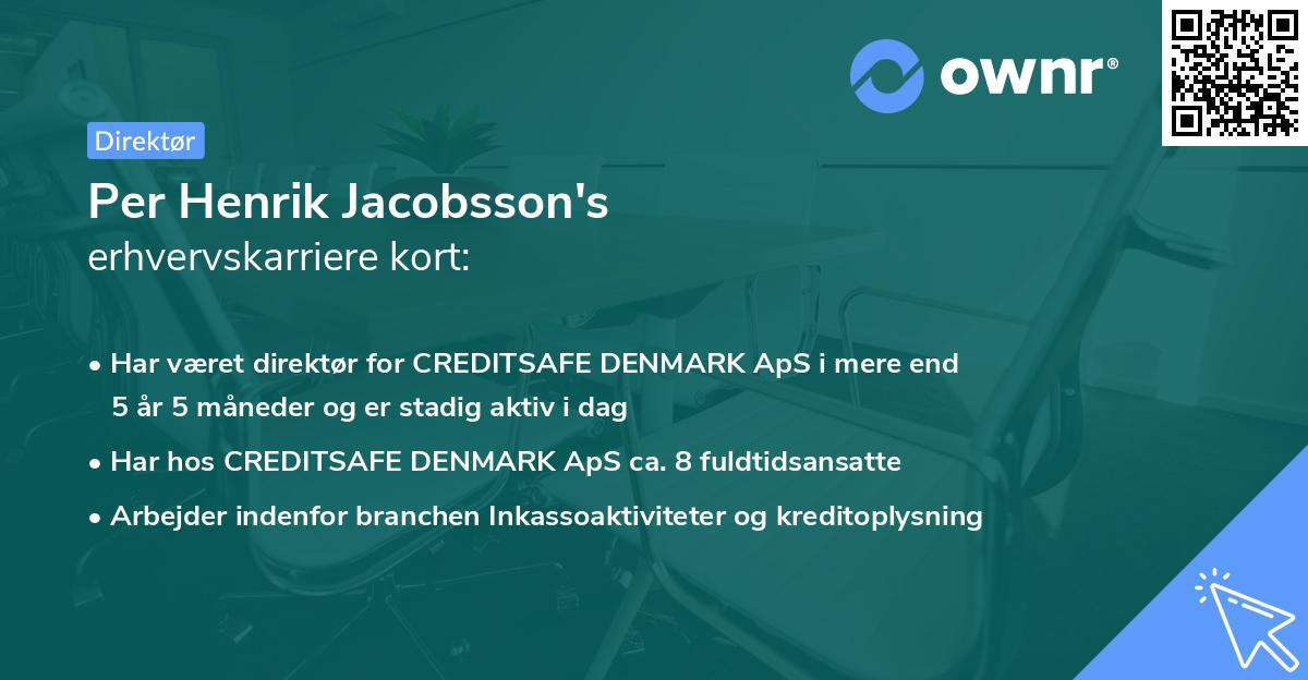 Per Henrik Jacobsson's erhvervskarriere kort