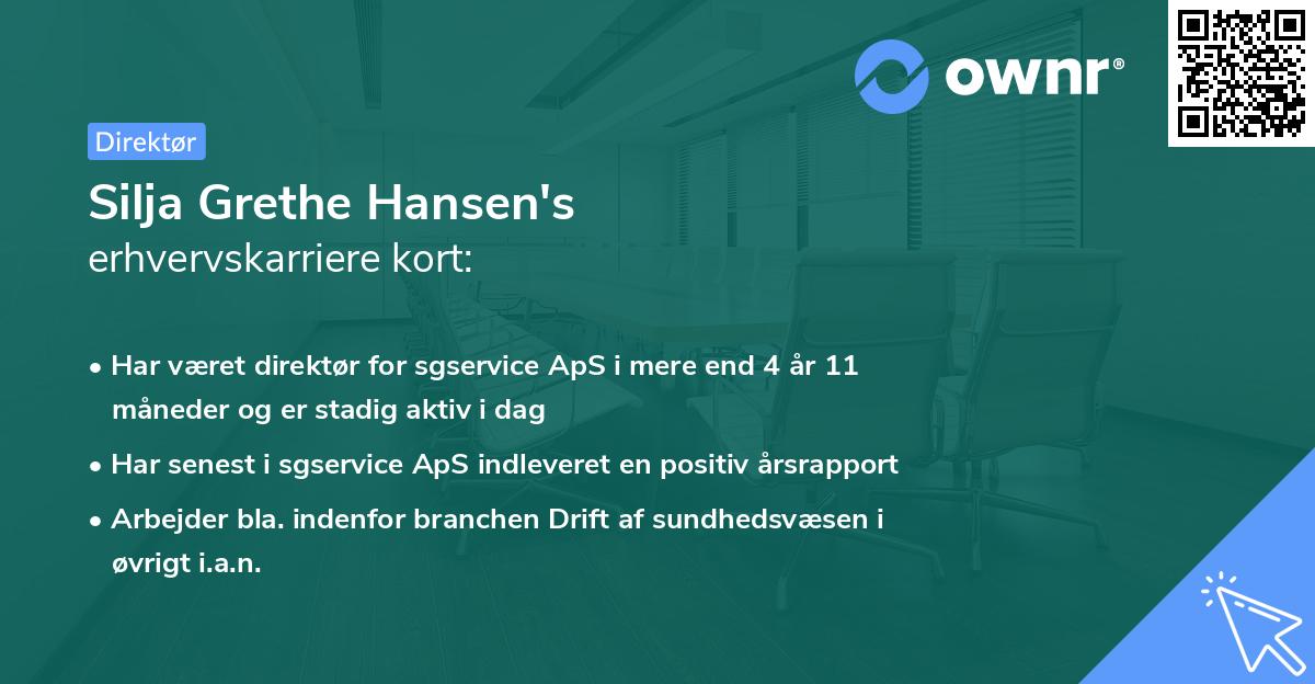 Silja Grethe Hansen's erhvervskarriere kort
