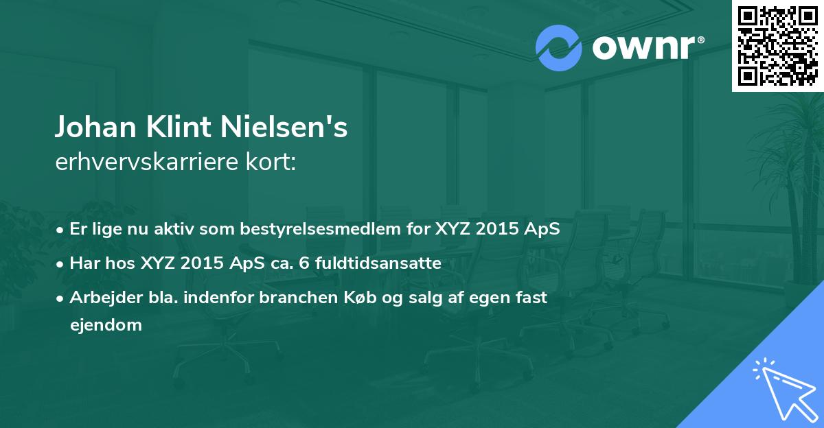 Johan Klint Nielsen's erhvervskarriere kort