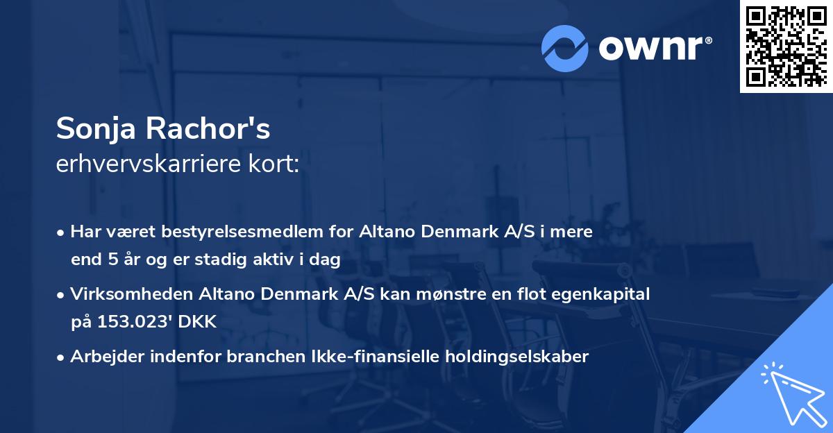 Sonja Rachor's erhvervskarriere kort