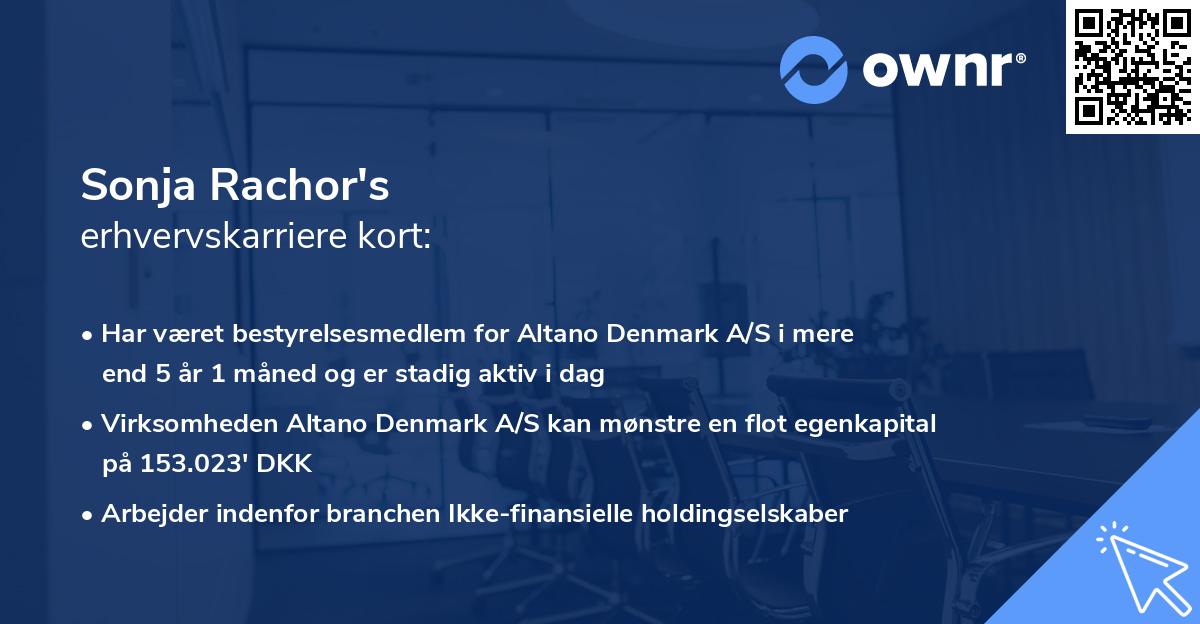 Sonja Rachor's erhvervskarriere kort