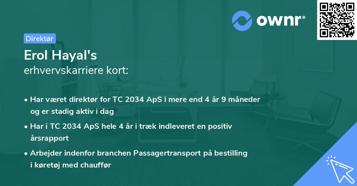 Erol Hayal's erhvervskarriere kort