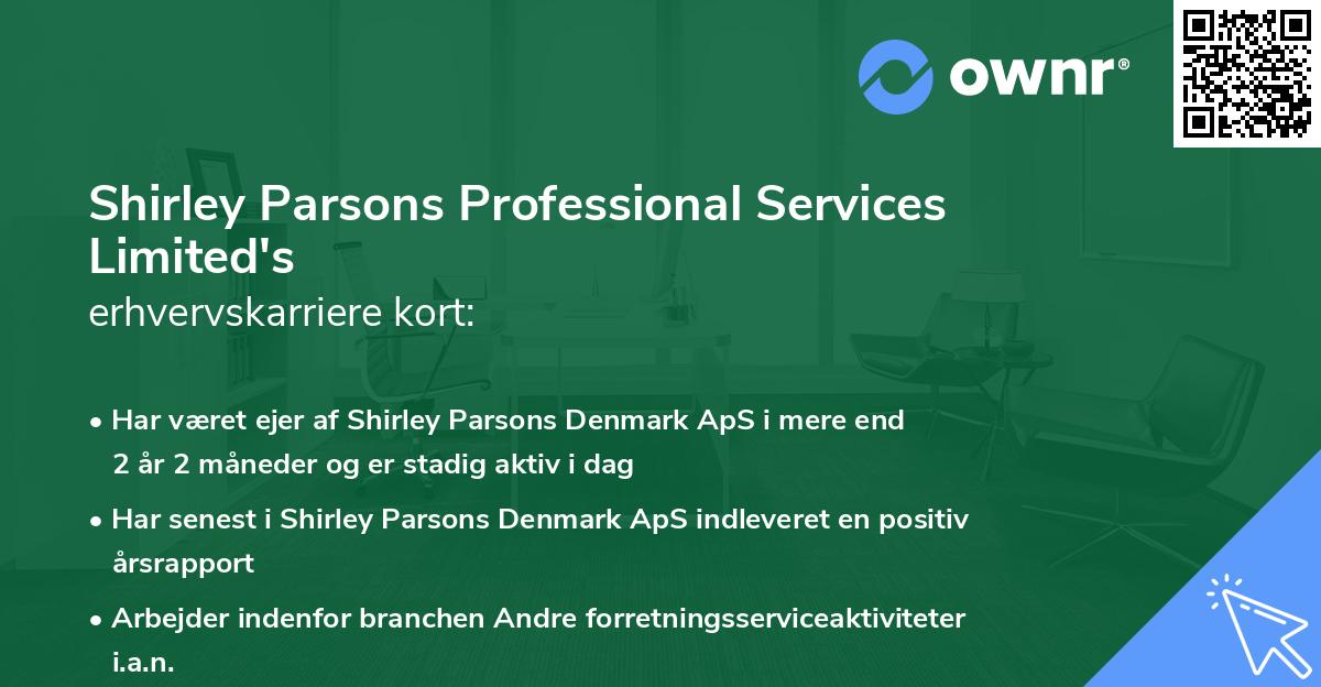 Shirley Parsons Professional Services Limited's erhvervskarriere kort