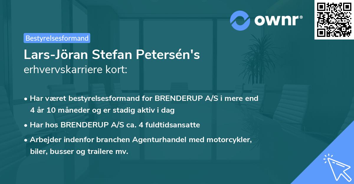 Lars-Jöran Stefan Petersén's erhvervskarriere kort