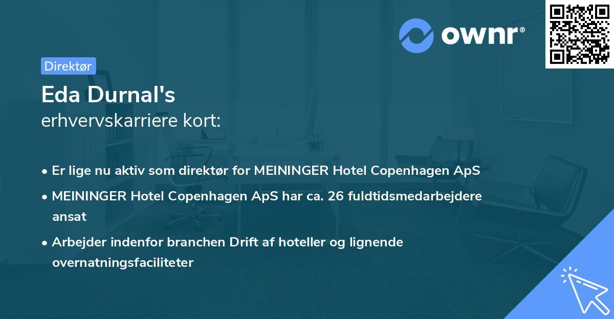 Eda Durnal's erhvervskarriere kort