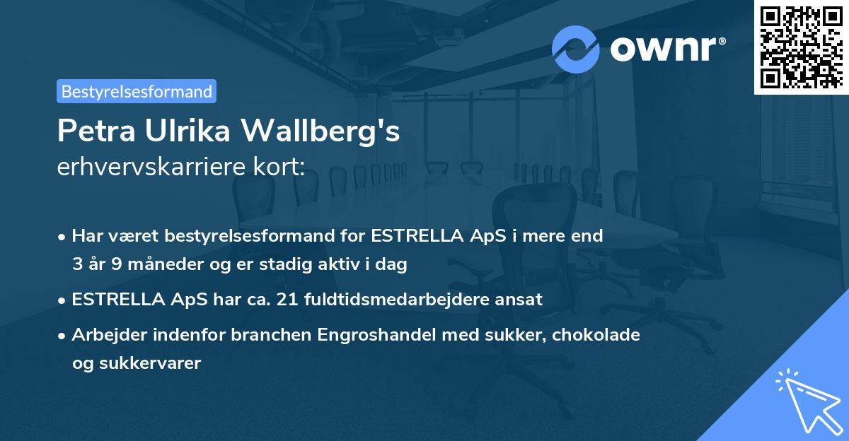 Petra Ulrika Wallberg's erhvervskarriere kort