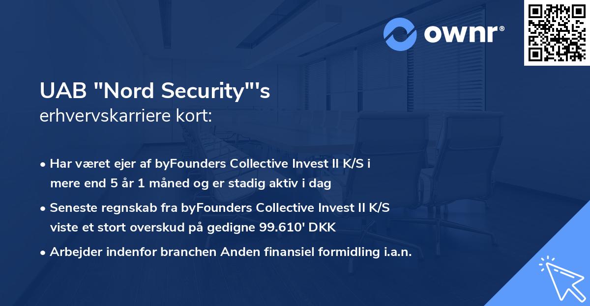 UAB "Nord Security"'s erhvervskarriere kort