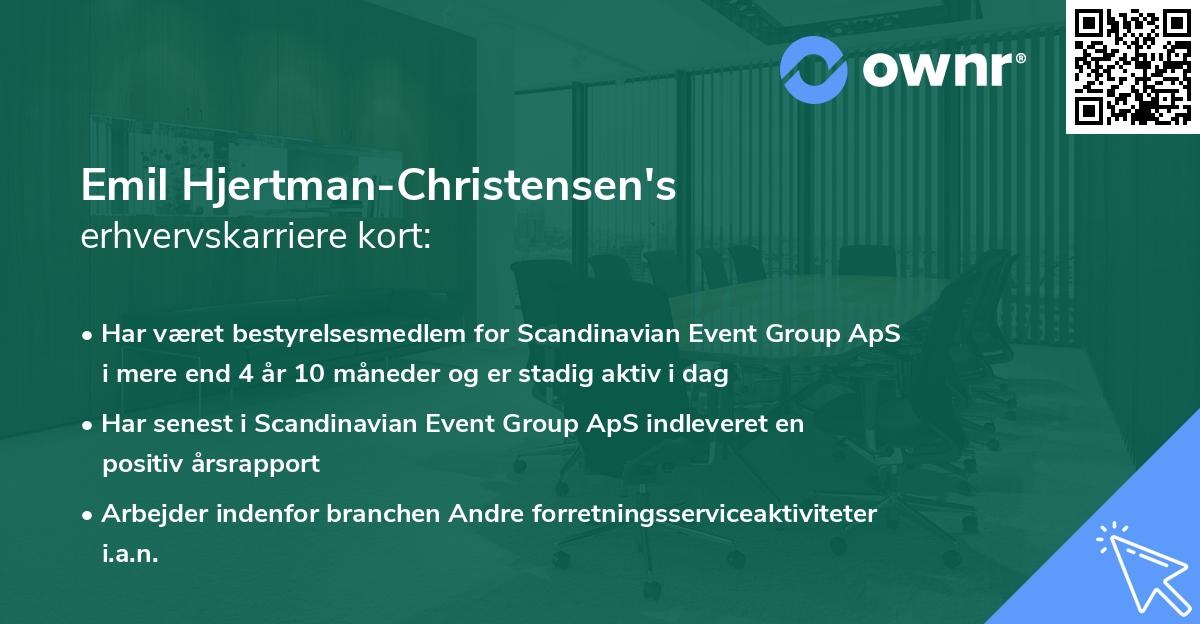 Emil Hjertman-Christensen's erhvervskarriere kort