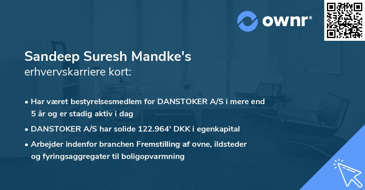 Sandeep Suresh Mandke's erhvervskarriere kort