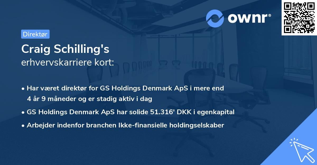 Craig Schilling's erhvervskarriere kort