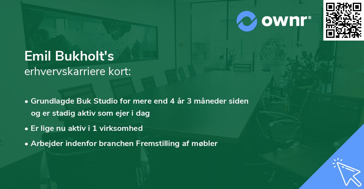 Emil Bukholt's erhvervskarriere kort