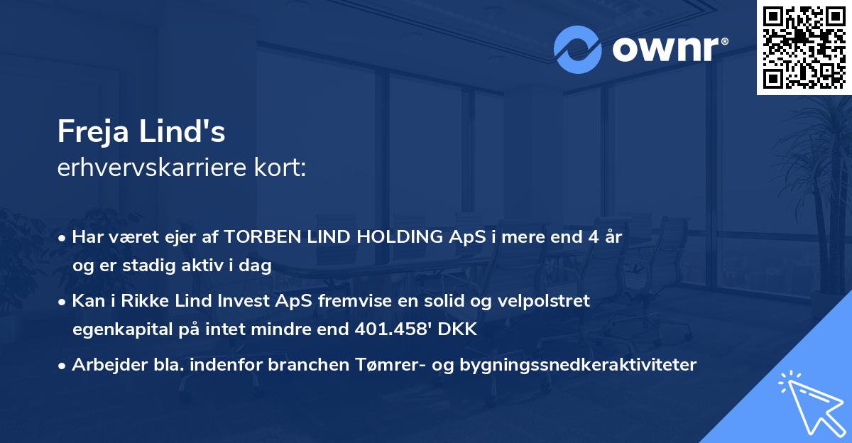 Freja Lind's erhvervskarriere kort