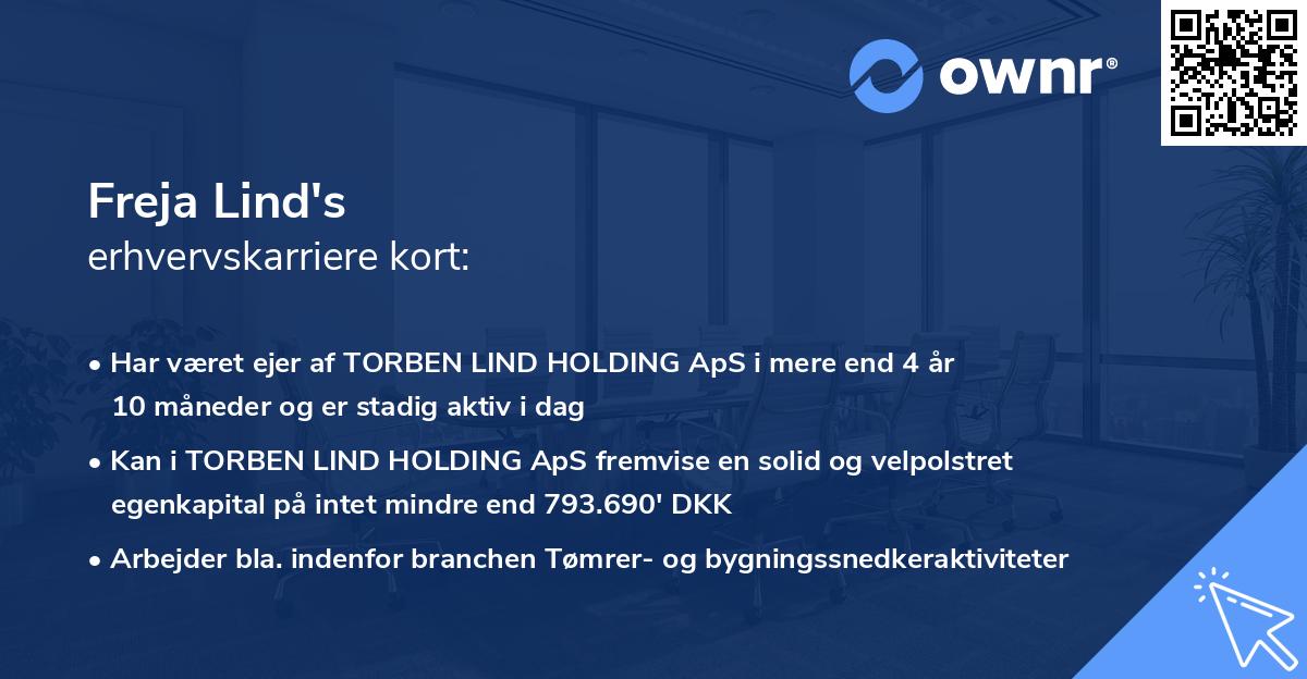 Freja Lind's erhvervskarriere kort