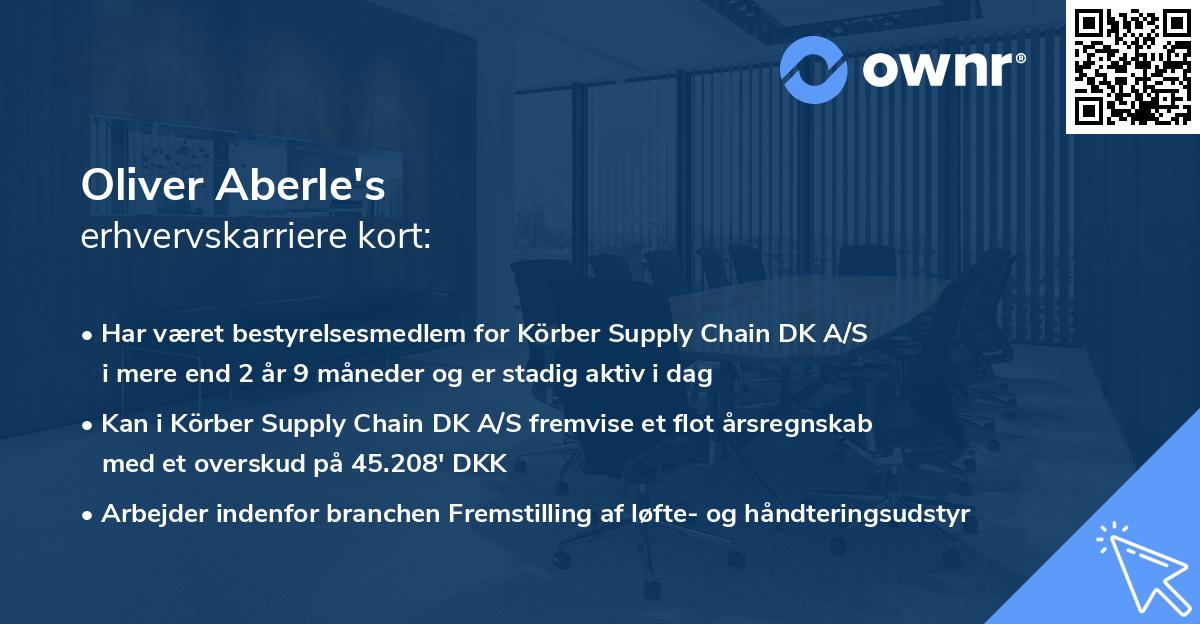 Oliver Aberle's erhvervskarriere kort