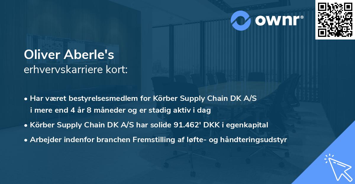 Oliver Aberle's erhvervskarriere kort