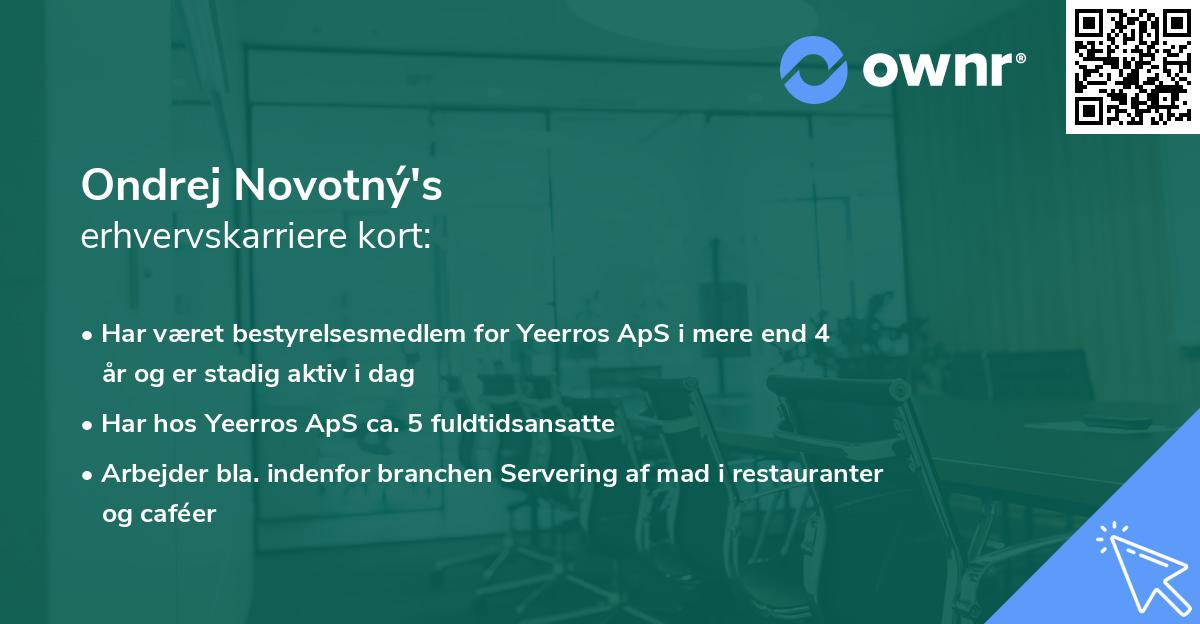 Ondrej Novotný's erhvervskarriere kort