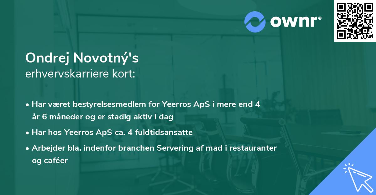 Ondrej Novotný's erhvervskarriere kort