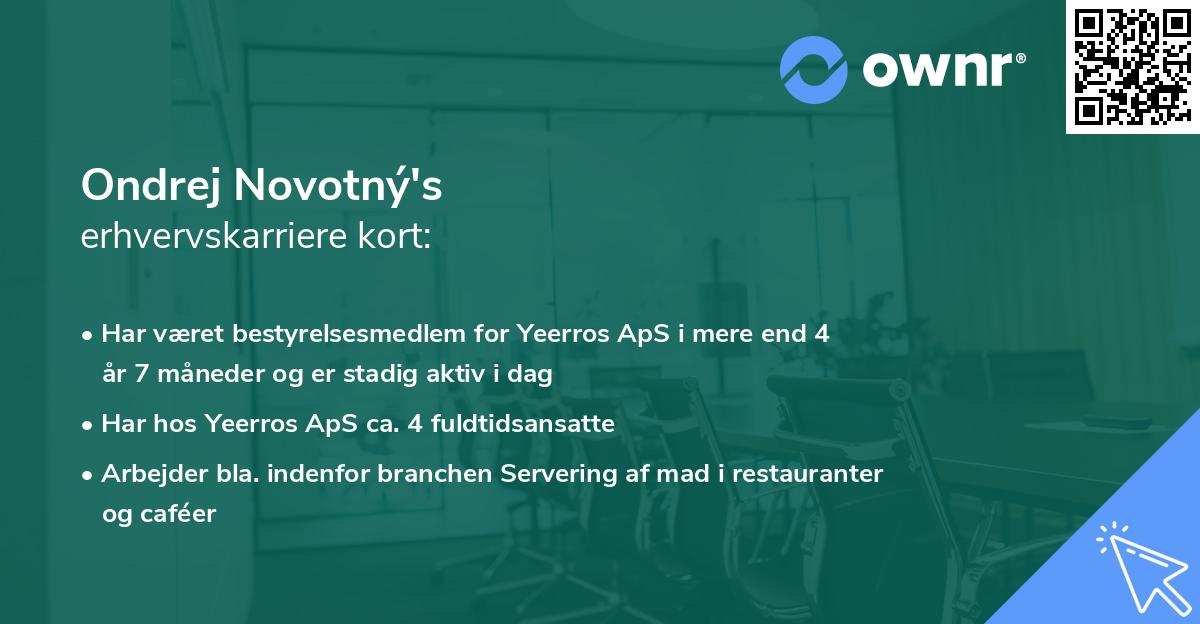 Ondrej Novotný's erhvervskarriere kort