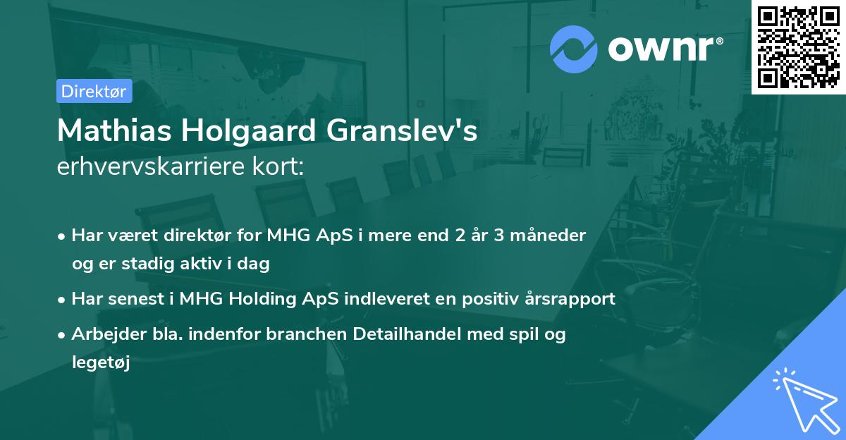 Mathias Holgaard Granslev's erhvervskarriere kort