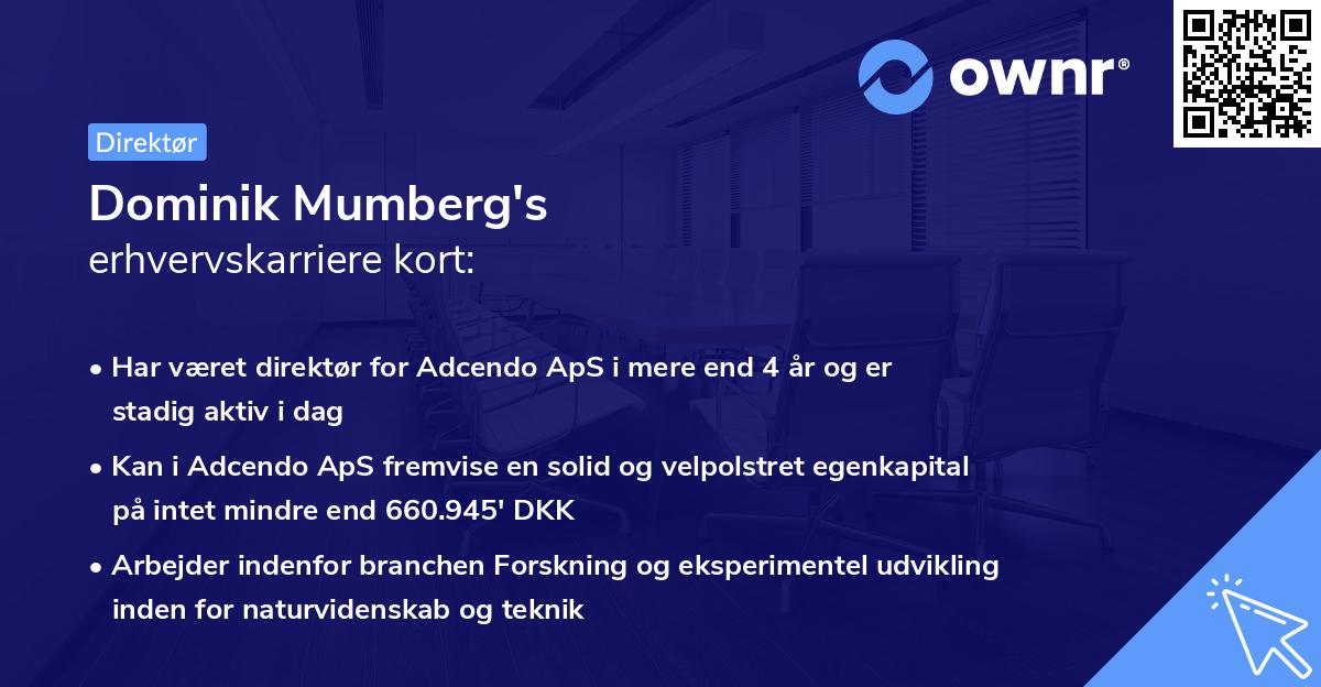 Dominik Mumberg's erhvervskarriere kort