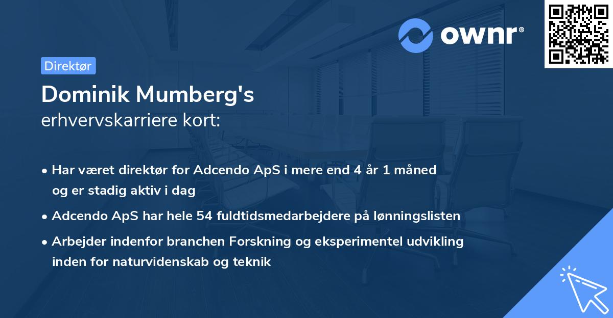 Dominik Mumberg's erhvervskarriere kort